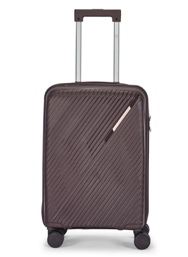 LIMRA Travel Bags 3-Piece Hard Shell Luggage Set Durable Polypropylene Suitcases with Spinner Wheels Brown